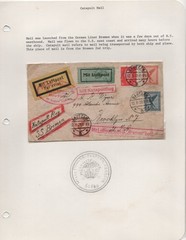GERMANY TO US 1929 CATAPULT MAIL TRANSPORTED ON STEAMSHIP BREMEN AND AIRPLANE