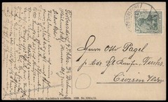 German WWI Navy Kriegsmarine SMS Hannover RPPC Color 82957