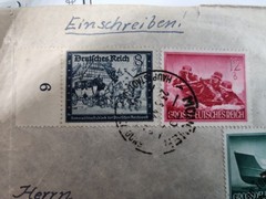 1944 Germany Registered Cover München Bayreuth Reichspost Mi 888-891 WWII