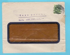 GERMANY inflation cover with taxe perçu november 1923 to Netherlands