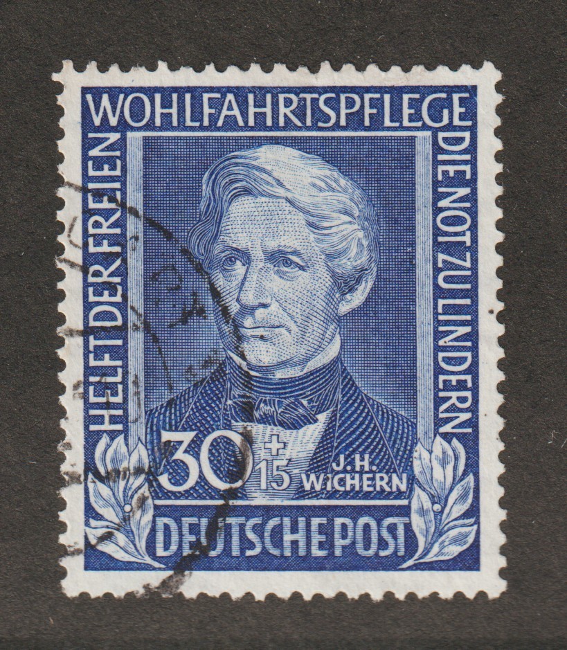 1949 Germany Sc# B313 semi postal. J. H. Wichern. Used Est$90.00