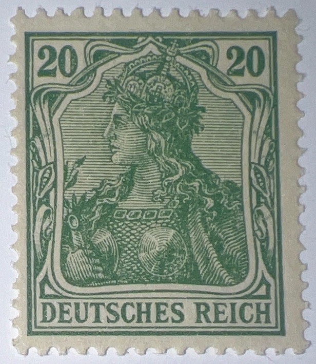 Travelstamps: 1920 Germany Stamps Scott #121 20PF Germania, Mint MNH OG