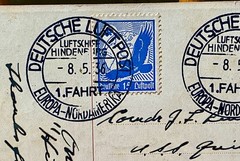 1936 Hindenburg 1st Flight Zeppelin postcard LZ 129 1. Fahrt Germany – N America