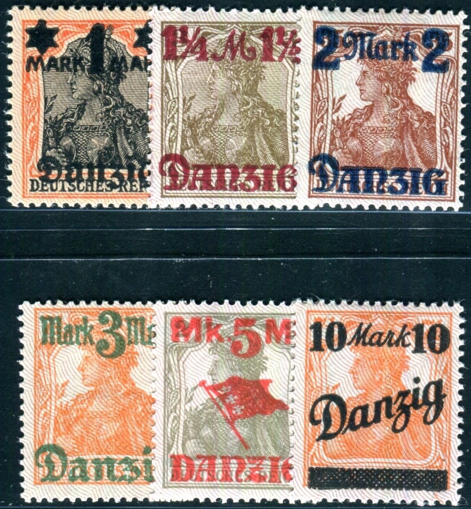 DANZIG 1920 41-46I * FLAWLESS SET Burelage UP (F7215