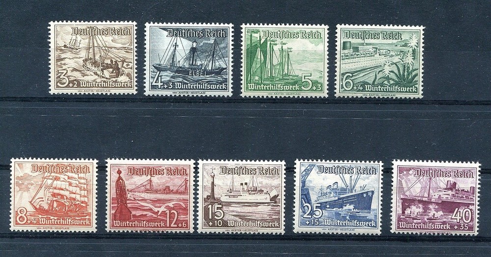 GERMANY 3rd REICH 1937 WINTER HELP SCOTT B107-B115 PERFECT MNH