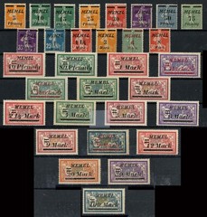 Memel Short Set 31 Stamps of France Surcharged Series 1922 (50-92) MH (MM47))