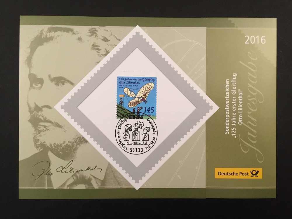 GERMANY FOLDER 2016 AVIATION OTTO LILIENTHAL LUFTFAHRT u157