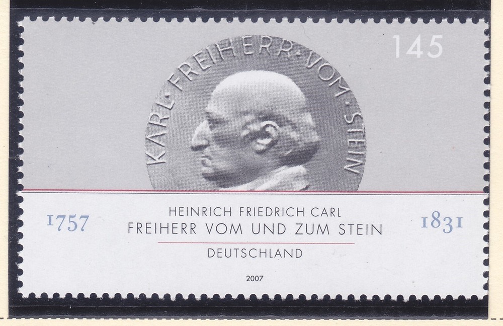 Germany 2460 MNH 2007 Heinrich Friedrich Carl Freiherr vom und zum Stein Issue
