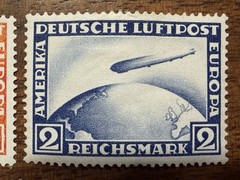 Germany #C35-7 GRAF ZEPPELINS COMPLETE MINT Set RED ORANGE 1 !!