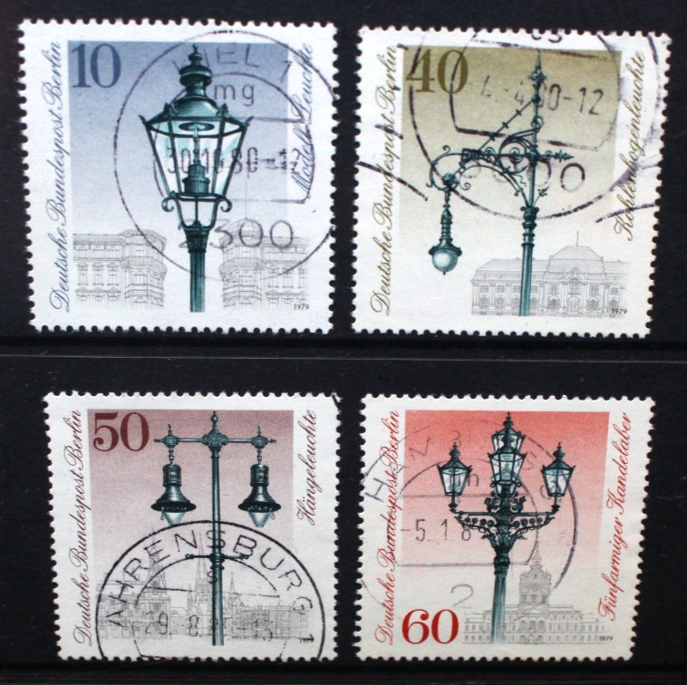 GERMANY BERLIN 1979 Street Lighting Street Lamps. Set of 4 Fine USED SGB578/B581