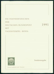 GERMANY FOLDER 1991/SB SONDERAUSGABE DAUERSERIE SWK SELBSTKLEBEND