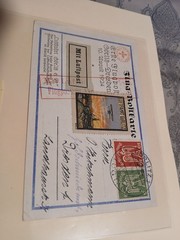 1924 German First Airmail Görlitz – Dresden Postcard Cover Children FFC Label