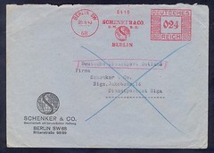 7136 Germany(Ostland),1943,Firma cover from Berlin with red machine cancel to