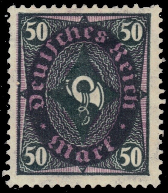 GERMANY 184 – Numeral and Post Horn „1921 Dark Green and Violet“ (pc13508)