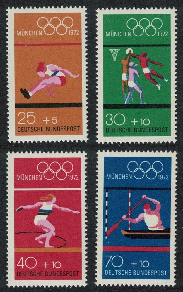 Germany Basketball Canoe Athletics Olympic Games Munich 4v 1972 MNH