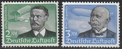 Stamp Germany Mi 538-9 Sc C55-6 1934 3rd Reich Airmail Lilienthal Zeppelin MNH