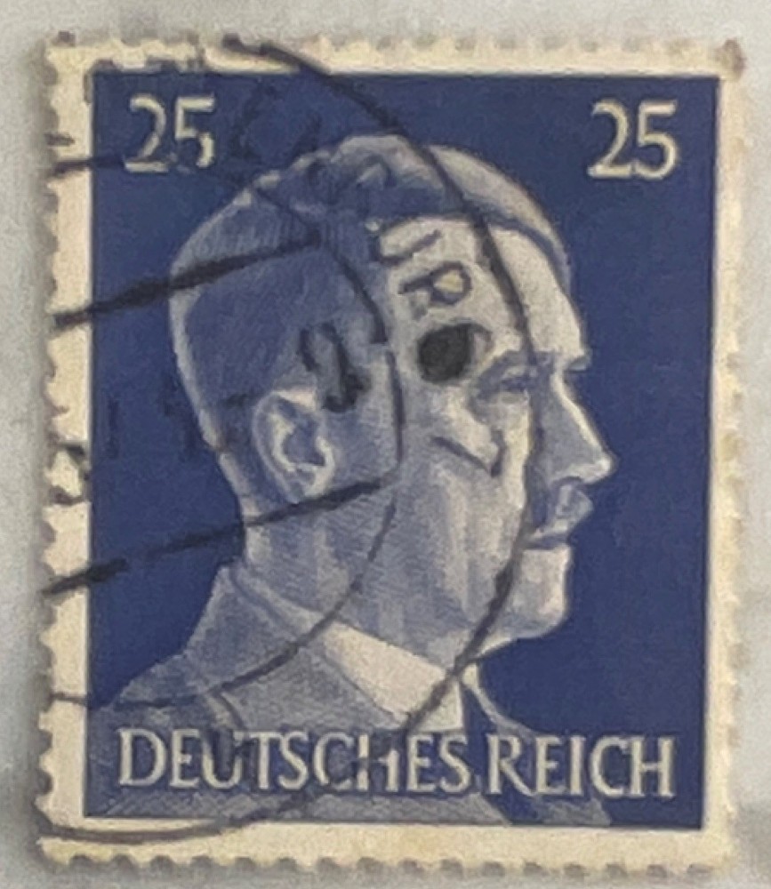 Deutsches Reich Germany & Colonies 25 Blue Portrait Postage Stamp Used