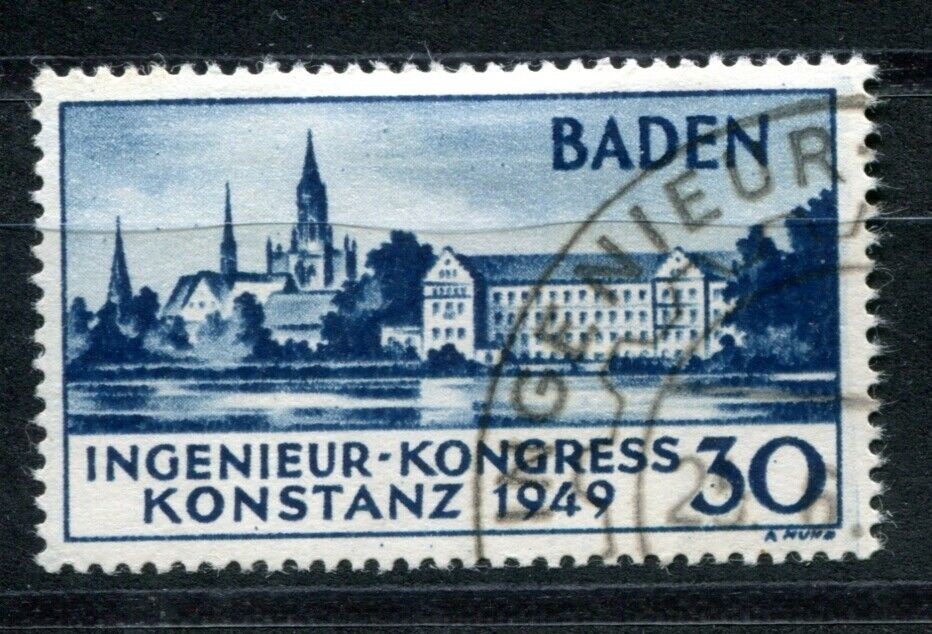 FRENCH ZONE BADEN 1949 46I stamped CONSTANCE IMPECCABLE certified BPP(09585