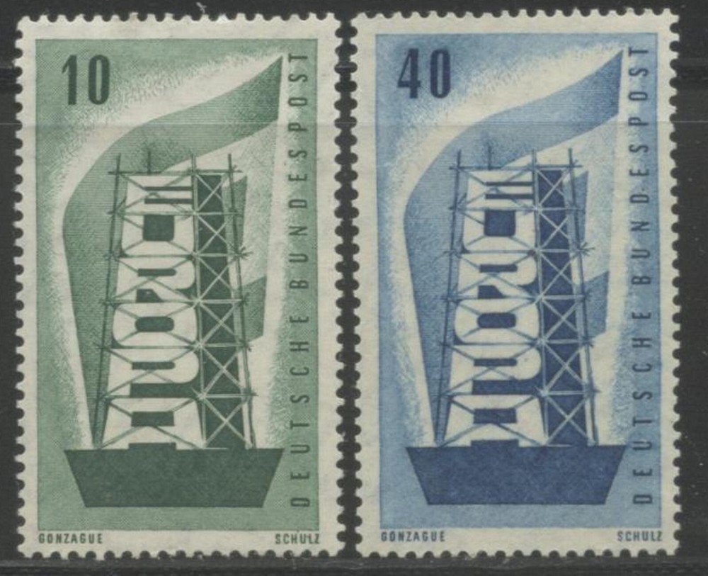 GERMANY Sc#748-749 1956 Maria Europa Issue Complete OG Mint LH & NH