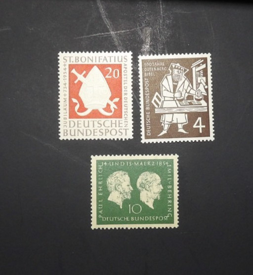 GERMANY 1954 COMMEMORATIVE STAMP YEAR SET/LOT OF 3 SCOTT #722-#724 MNH