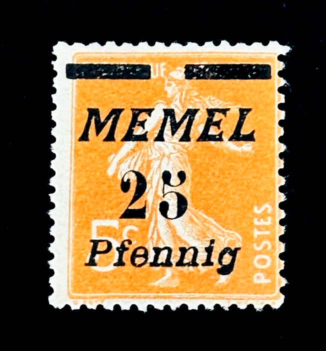 MEMEL TERRITORY Stamp – 1922 The Seederess Italic Overprint Sn 56 MLH r21
