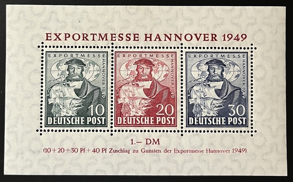 Germany 1949 Souvenir Sheet Scott 664A Herman Hildebrandt Wedigh Mint (VLH)