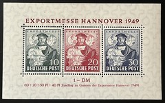 Germany 1949 Souvenir Sheet Scott 664A Herman Hildebrandt Wedigh Mint (VLH)