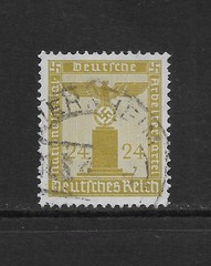 GERMANY SCOTT S9 USED VF – 1938 24pf CITRON FRANCHISE ISSUE (A)