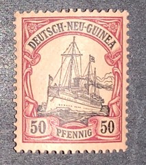 Travelstamps:GERMANY NEW GUINEA STAMPS #14 Kaiser’s Yacht 50pf Mint OG H UnWMK