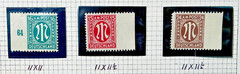 AMG AM Post Unusual Varieties Study Sheet 4 6 15 16 24 PF Imperf Germany JV Bush