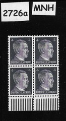 MNH stamp block Adolf Hitler PF04 Sc 508 WWII Germany 1941 Third Reich #2726a