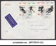 GERMANY – 1971 AIR MAIL ENVELOPE USA WITH WINTER OLYMPIC STAMPS