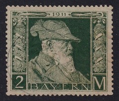 BAVARIA 1911-13 Luitpold 2m Green/Green Type I SG 149 Used (CV £100)