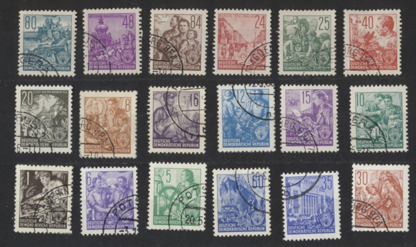 Germany German Dem.Republic #155-171 CTO Cancelled Complete 1953 Set of 15
