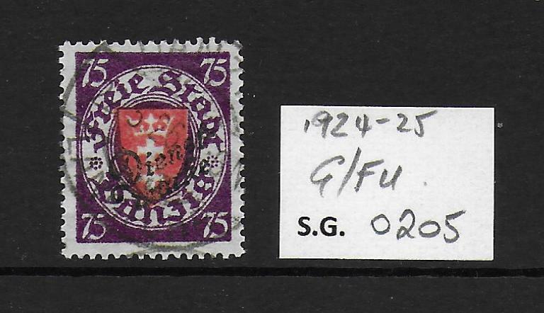 1924-25 Danzig OFFICIAL 75pf Red/Purple SG O205 Good/Fine Used
