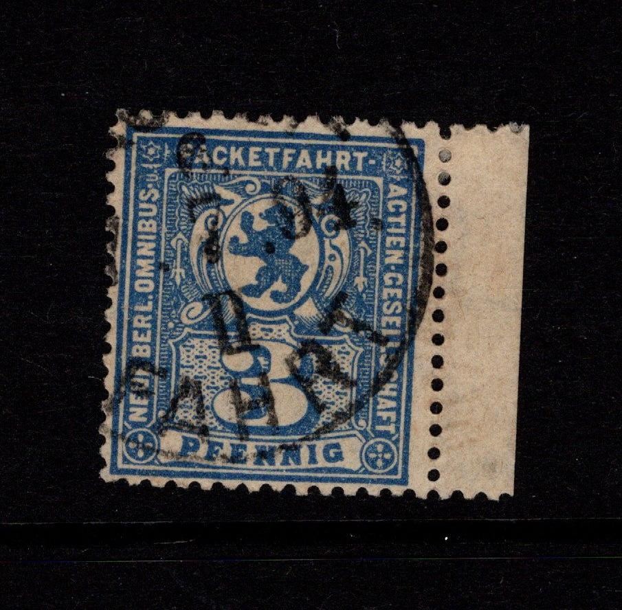 Germany Late 1890s 3p Berlin Private Post Used / Wmk 90* Lines – S58639