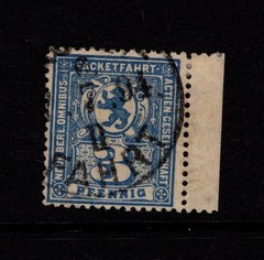 Germany Late 1890s 3p Berlin Private Post Used / Wmk 90* Lines – S58639