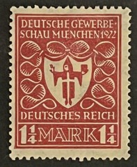 Travelstamps: Germany DR Stamp Mi 199 Sg 118 – Arms of Munich – 1 1/4m MOGH