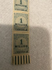 Vintage 1923 Germany 1 Million Mark Stamp Strip – Weimar Hyperinflation Era