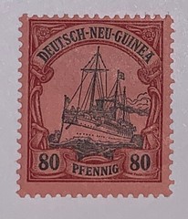 Travelstamps: GERMANY GERMAN NEW GUINEA STAMPS Kaiser’s Yacht 80pf Mint OG H