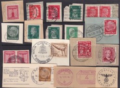 Lot Stamp Germany WWII 3rd Reich Germania Mixed On Paper Hitler Bohemia U