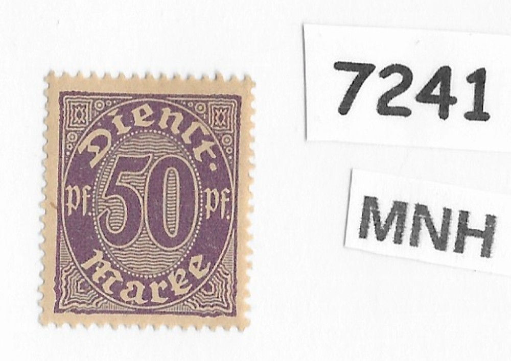 #7241 MNH Stamp Scott 08 Official Weimar Republic Germany 1920-1921