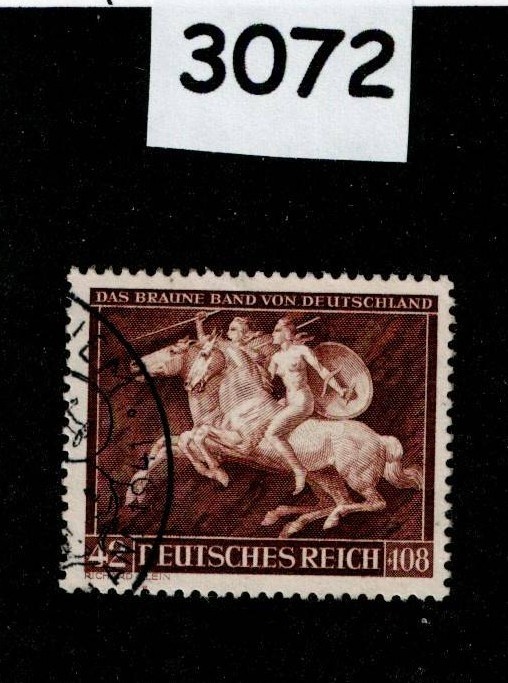 Used stamp Sc B192 / 1941 Third Reich Germany / Brown Ribbon horse race #3072