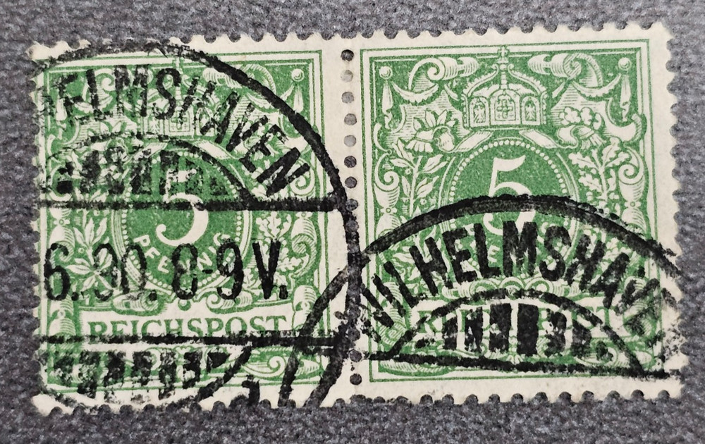 Stamps Germany Reich 2x 5 Pfennig 1890 Zenker BPP Mi. Nr. 46 a [🇩🇪37298]