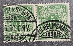 Stamps Germany Reich 2x 5 Pfennig 1890 Zenker BPP Mi. Nr. 46 a [🇩🇪37298]