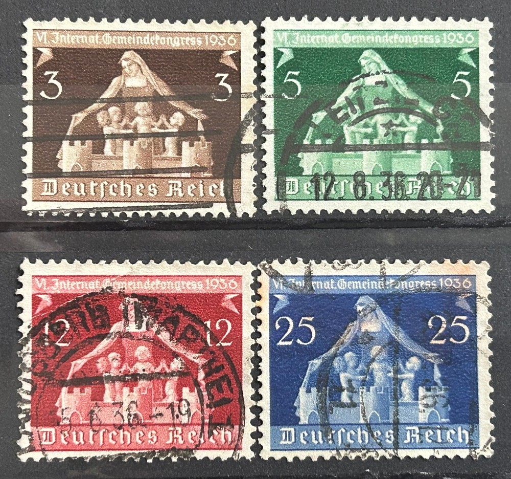 1936 German Stamps set Mi:DR617-620 – 6th Int Local Congress used /1163