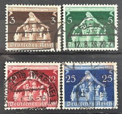 1936 German Stamps set Mi:DR617-620 – 6th Int Local Congress used /1163
