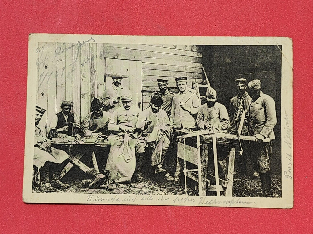 WW1 WWI Imperial German soldiers HEER military Feldpost war postcard 1917