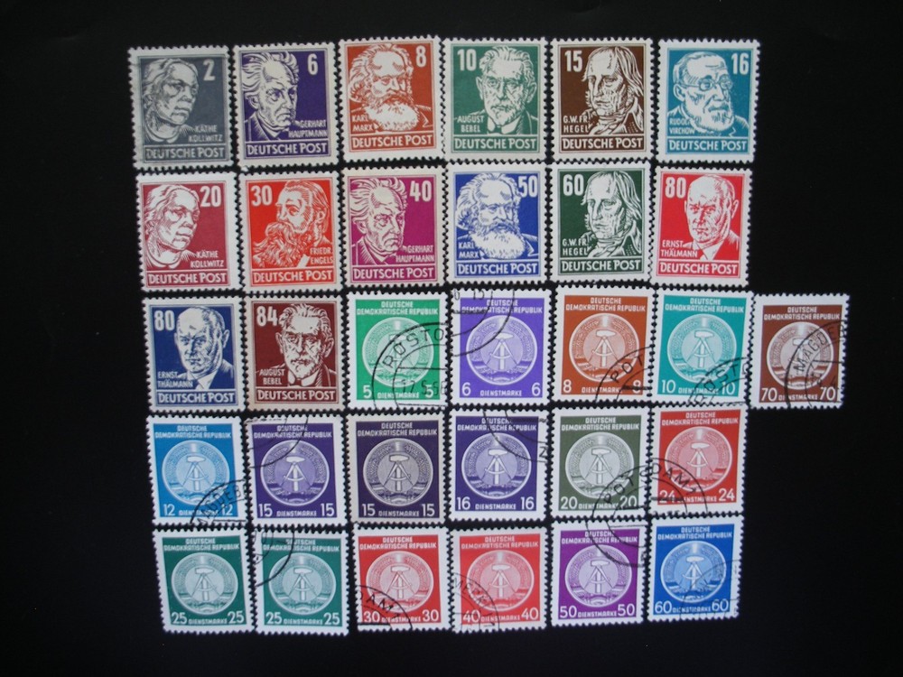 DDR 1952/54- Collection of 64 All Different Stamps Used, Mint