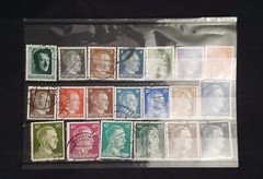 Germany, 3rd Reich Used 20 Stamp Incl. 1941/45 Hitler Small Set + 1937 Portrait